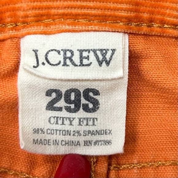 J. Crew Bright Orange Corduroy Pants.  City Fit | Relaxed Fit.  Size:29S - Picture 4 of 6